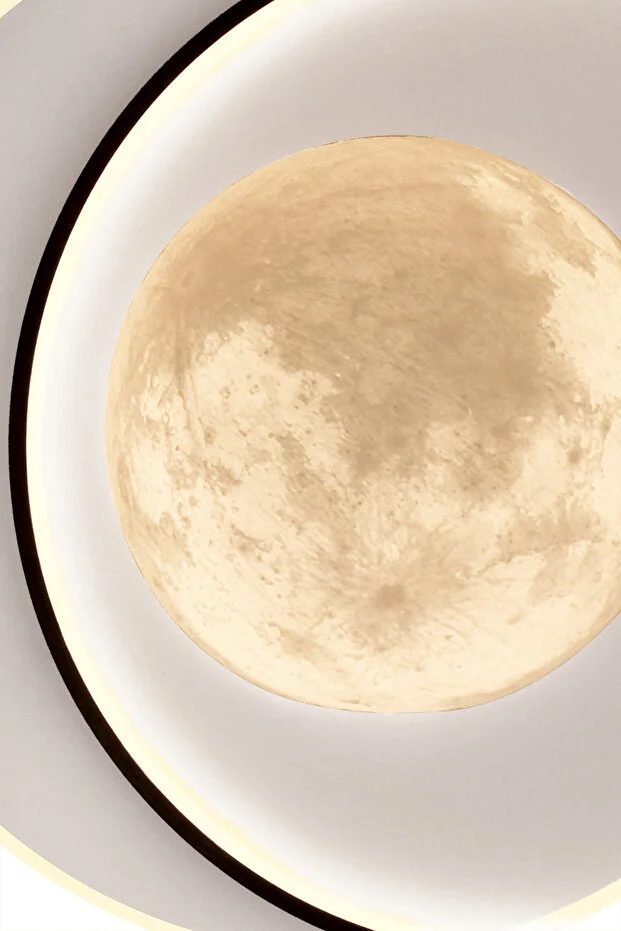 Dolunay 50 Cm 3 Renk Işık Özellikli Led'li Modern Salon Mutfak Yatak Odası Avizesi